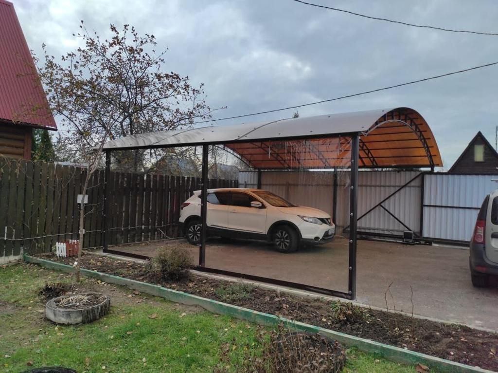 Прозрачные шторы ПВХ для навеса под автомобиль в Ржавках